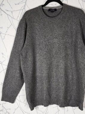 34 Heritage Gray Cashmere Silk Wool Knit Crewneck Sweater